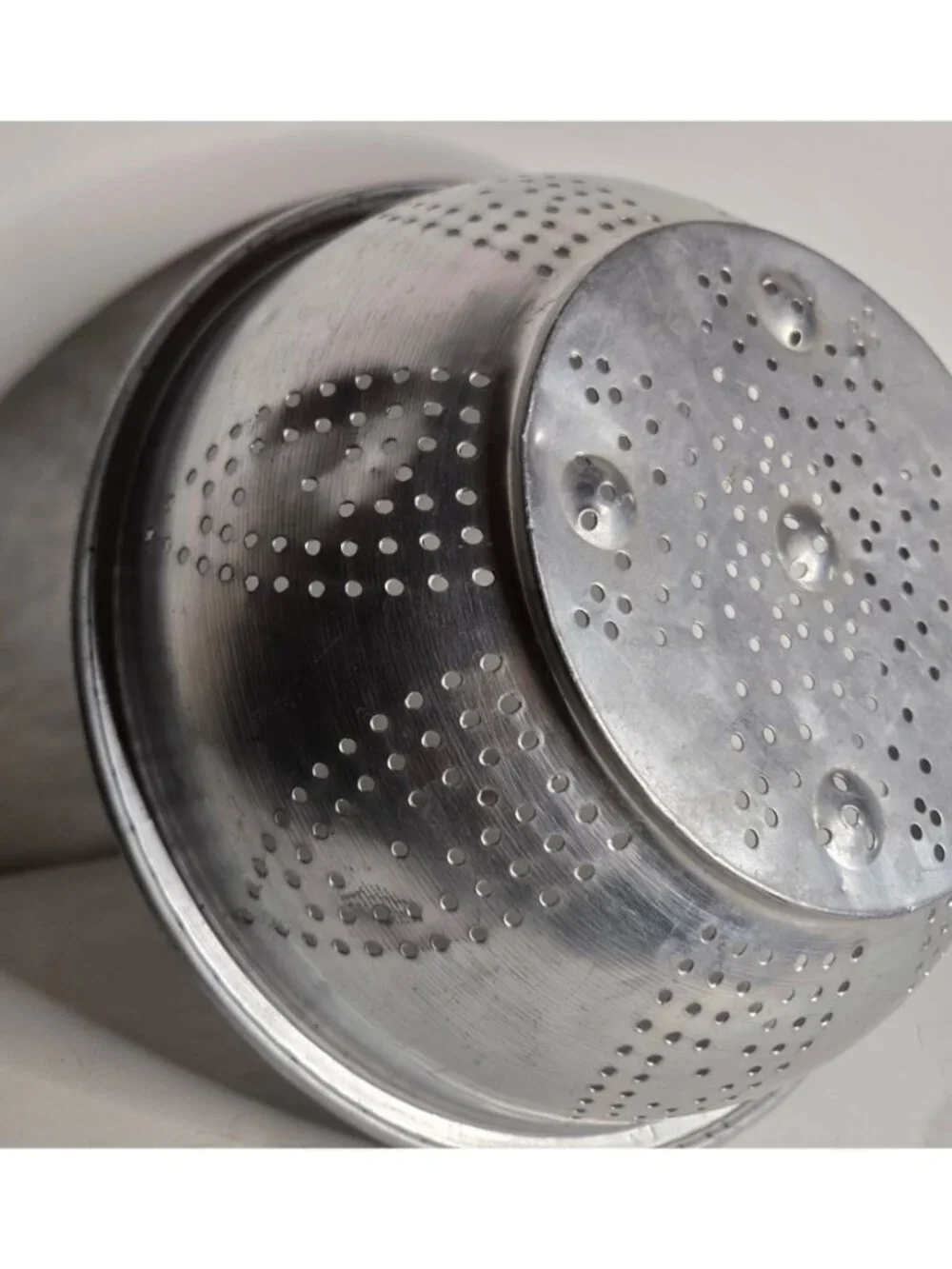 Vintage Aluminum Strainer Colander With Floral Punched Out Design Kitchen Tools